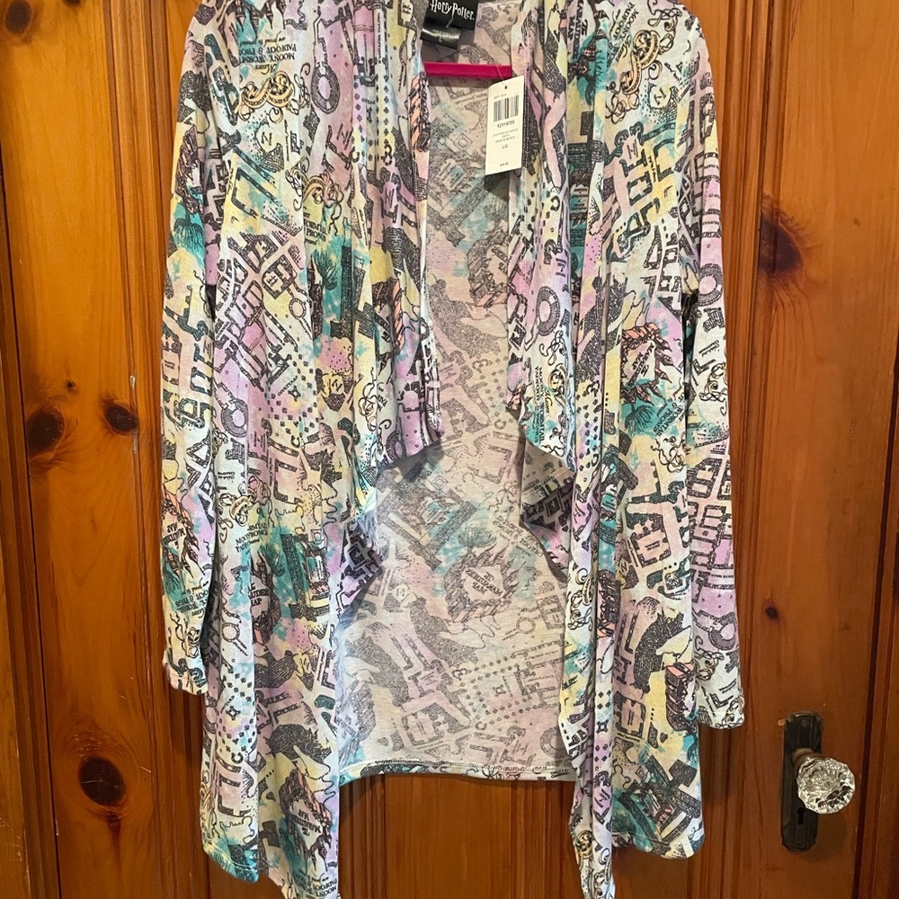 NWT Harry Potter Marauder’s Map Cardigan